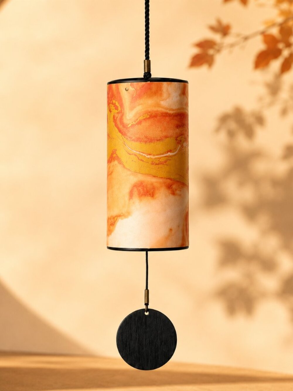 Orange Marble Wind Chime C Chord Artistic Zen Patio Home Decoration